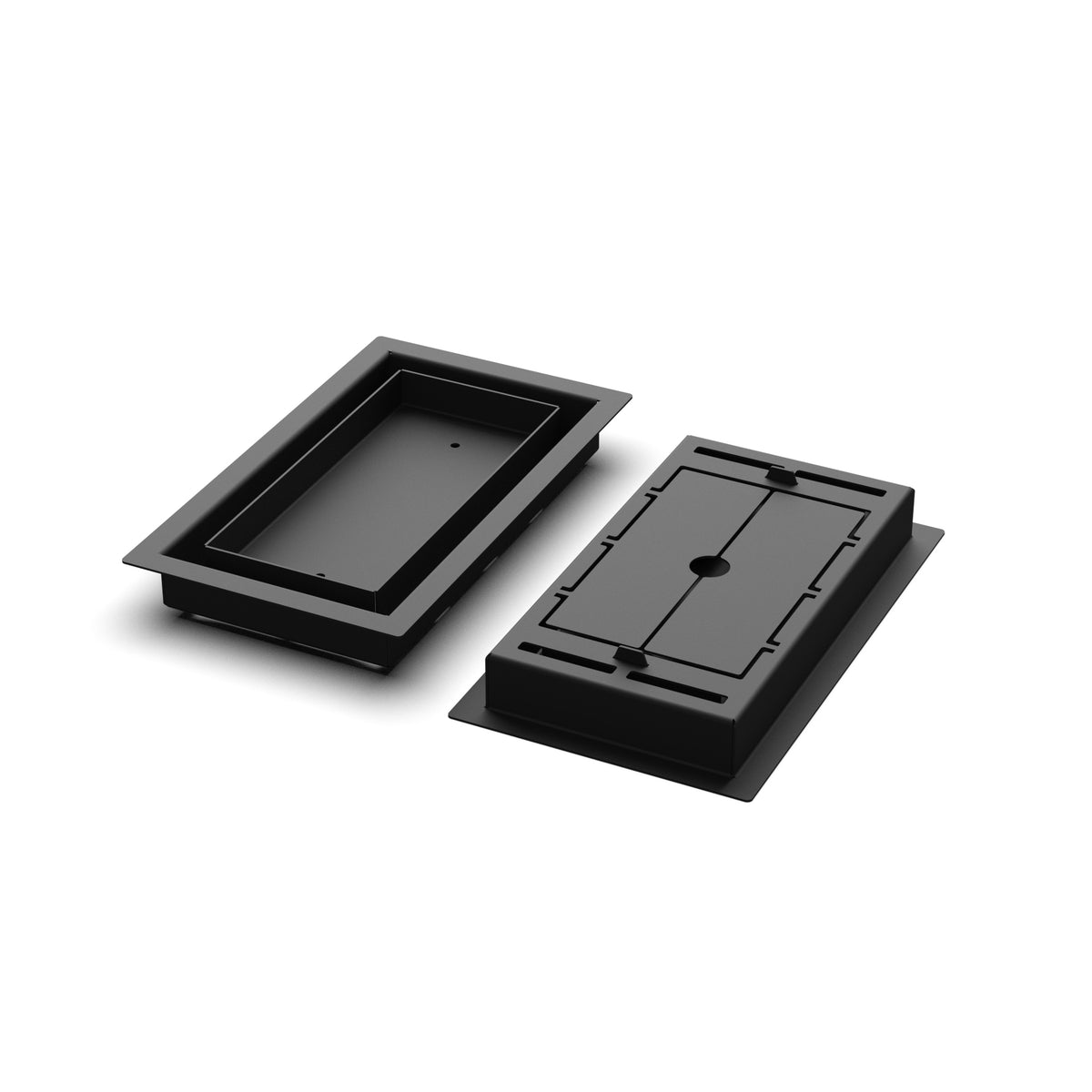 5x9 Classic floor register, front and back view