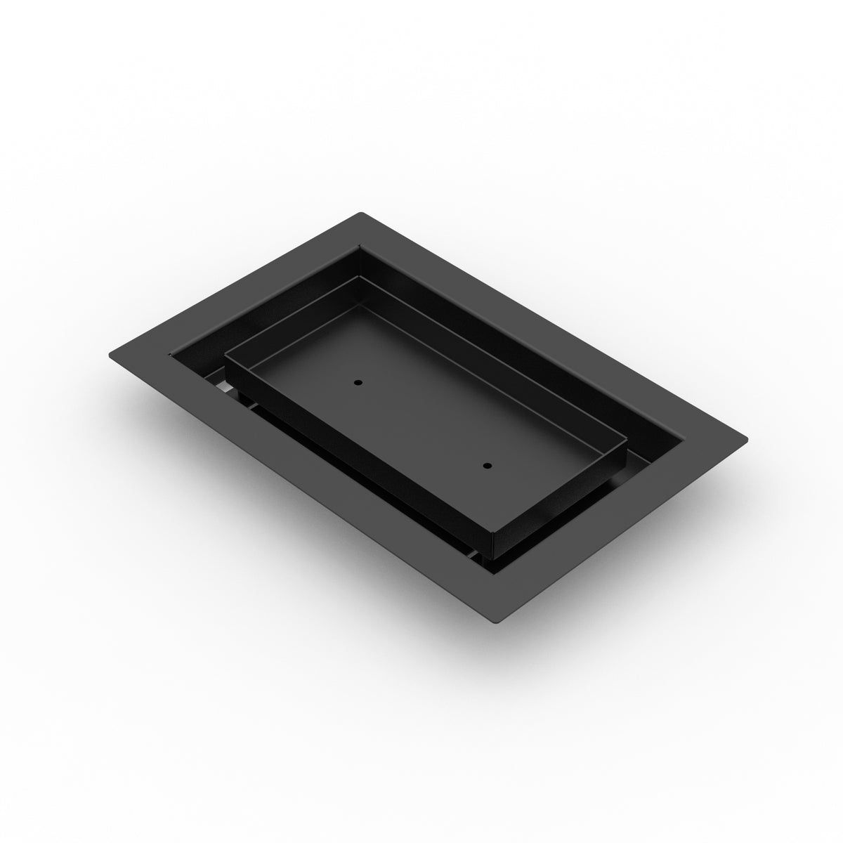 6x10 LuxeEdge Floor Register, textured black, diagonal view