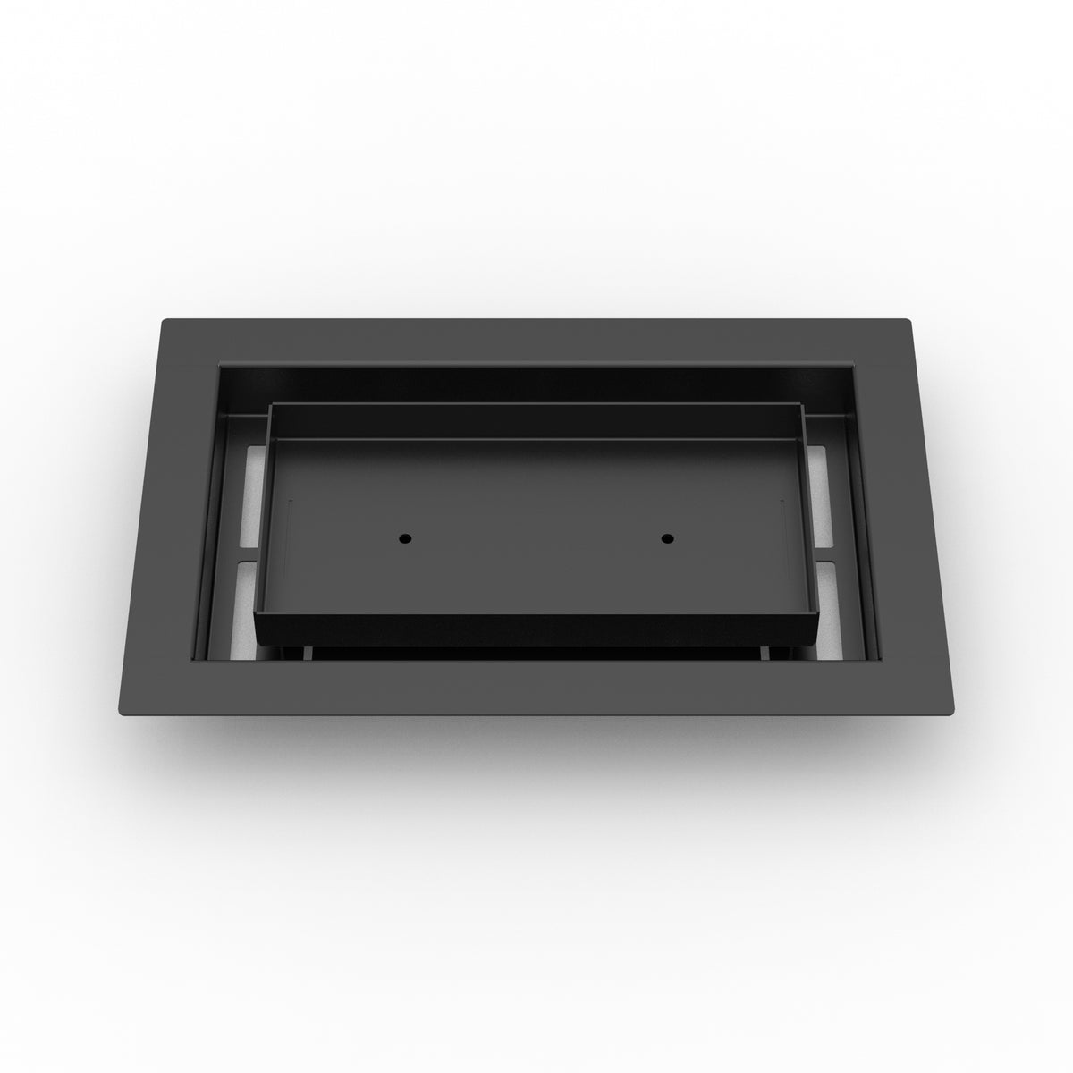6x10 LuxeEdge Floor Register, textured black, front view