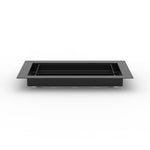 6x10 LuxeEdge Floor Register, textured black, side profile view