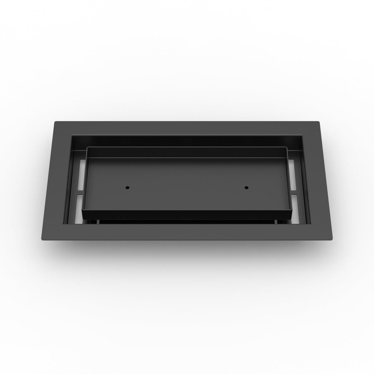 6x12 LuxeEdge Floor Register, textured black, front view