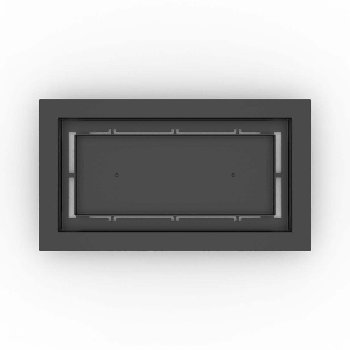 6x12 LuxeEdge Floor Register, textured black, top-down view