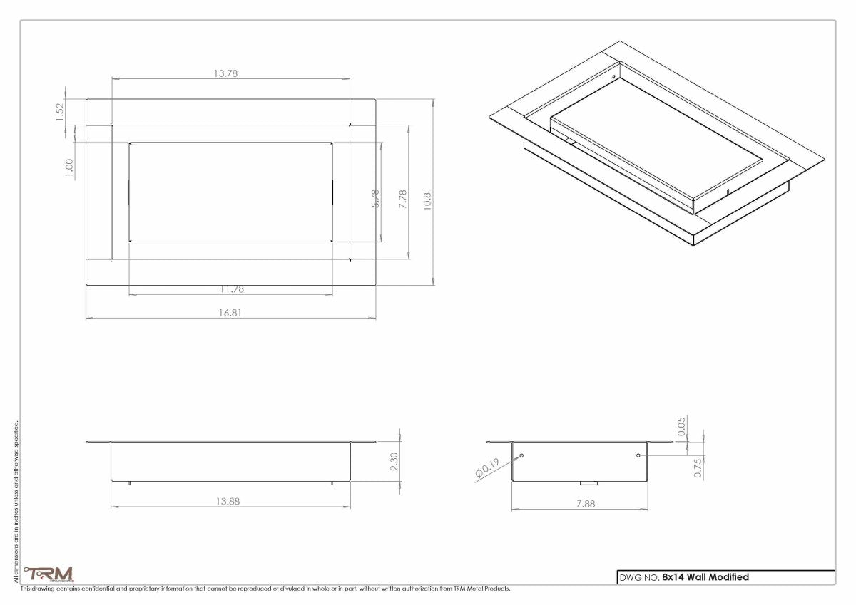 8x14 Modified - Wall Vent - Modern Vent Cover - TRM Metal - TRM Metal Products