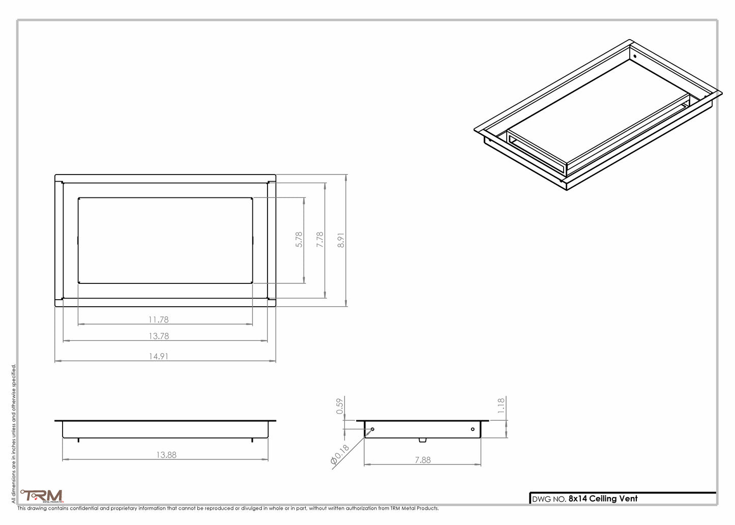 8x14-Modern-Ceiling-Vent Cover-TRM Metal- 14x8