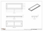 8x24 ZenFlow floor register, dimensions drawing