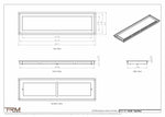 8x30 ZenFlow floor register, dimensions drawing