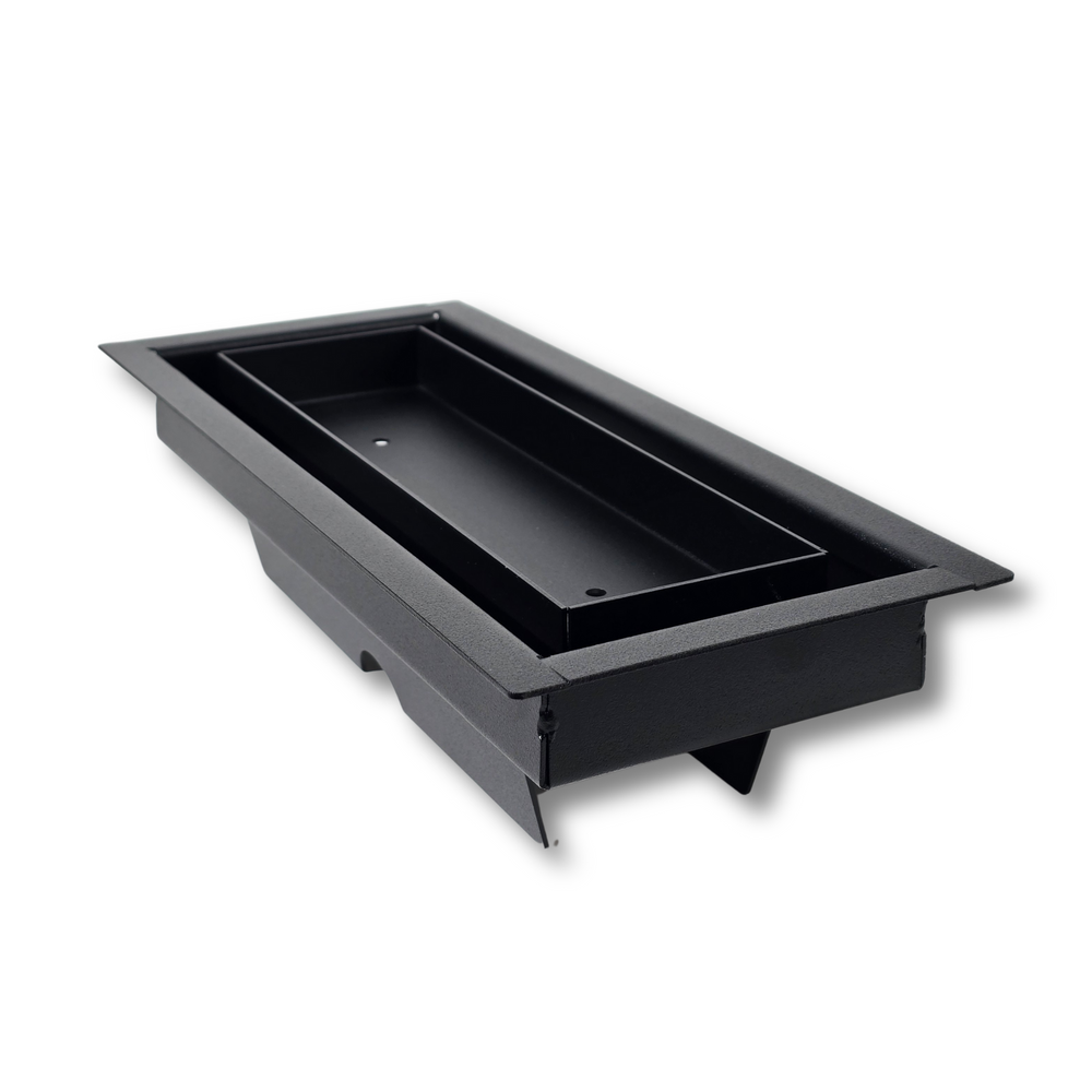 TRM Classic floor register sitting flush in hardwood flooring