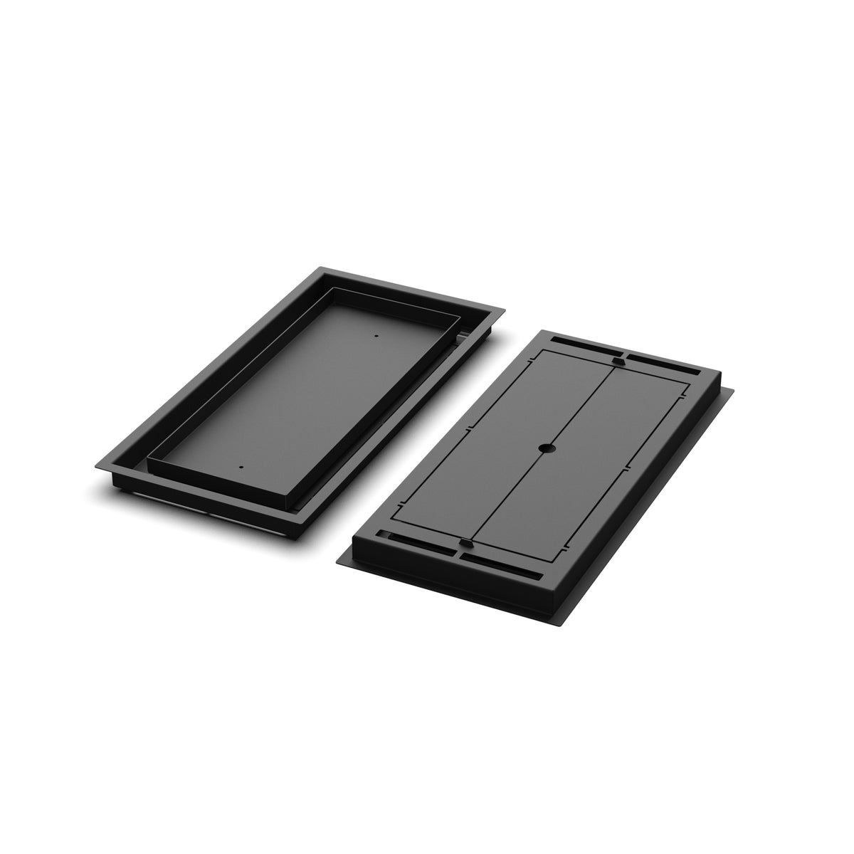 9x19 Classic floor register, front and back views side by side