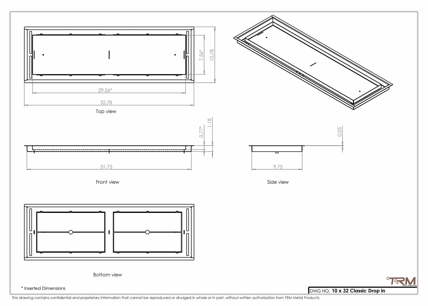 10x32 Classic Drop-in Air Vent, Flush Floor-Matching, All Metal, Floor Vent Cover 32x10