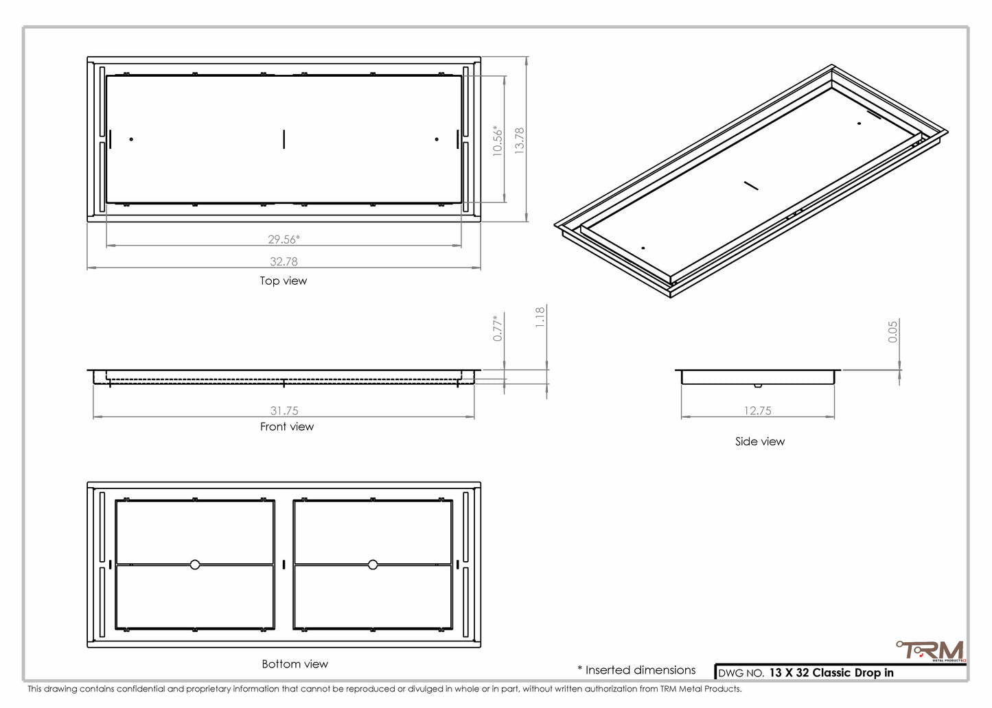 13x32 Classic Drop-in Air Vent, Flush Floor-Matching, All Metal, Floor Vent Cover (13x32)