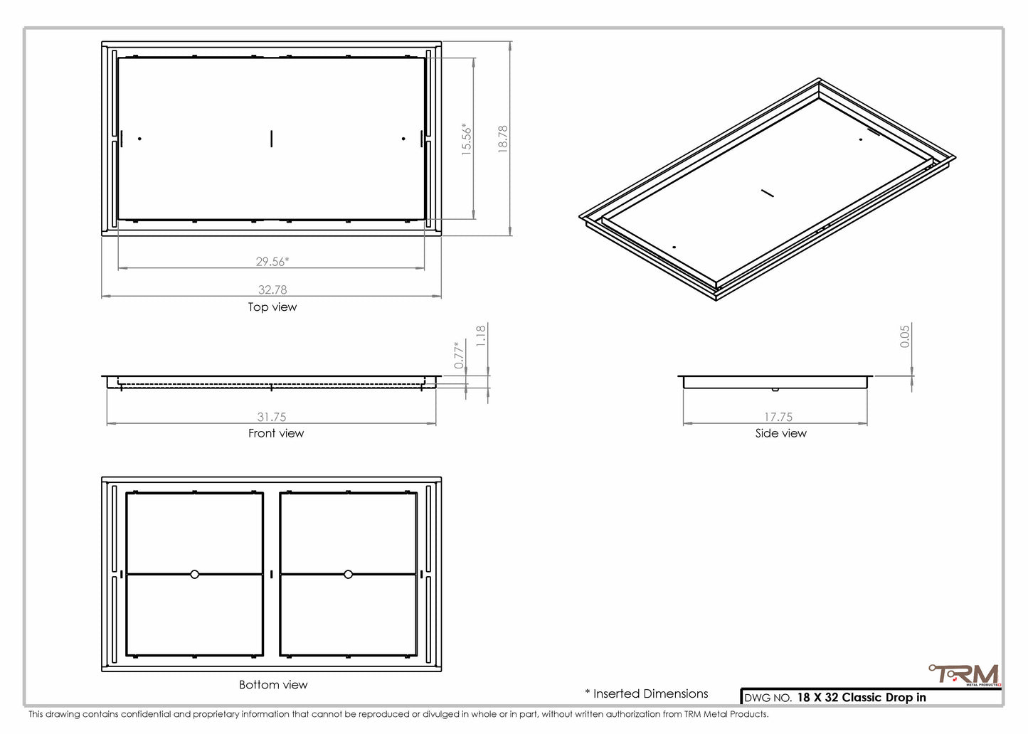 18x32 Classic Drop-in Air Vent, Flush Floor-Matching, All Metal, Floor Vent Cover