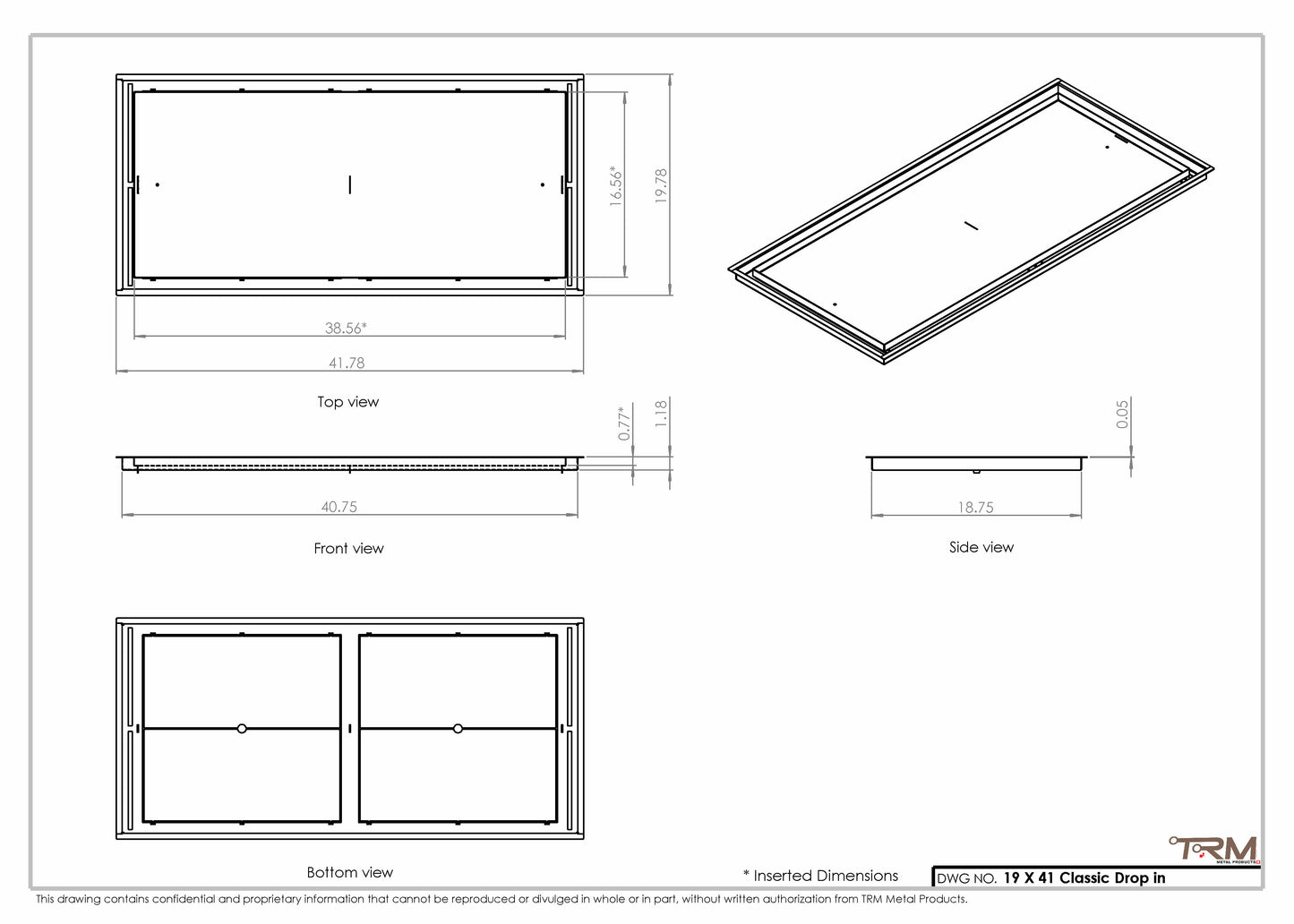 19x41 Classic Drop-in Air Vent, Flush Floor-Matching, All Metal, Floor Vent Cover