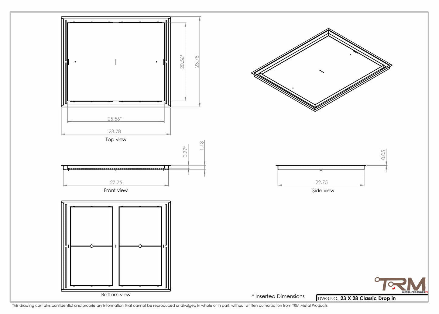 23x28 Classic Drop-in Air Vent, Flush Floor-Matching, All Metal, Floor Vent Cover