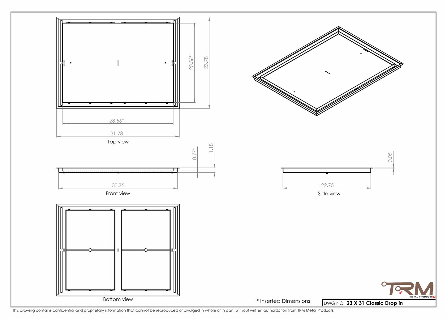 23x31 Classic Drop-in Air Vent, Flush Floor-Matching, All Metal, Floor Vent Cover
