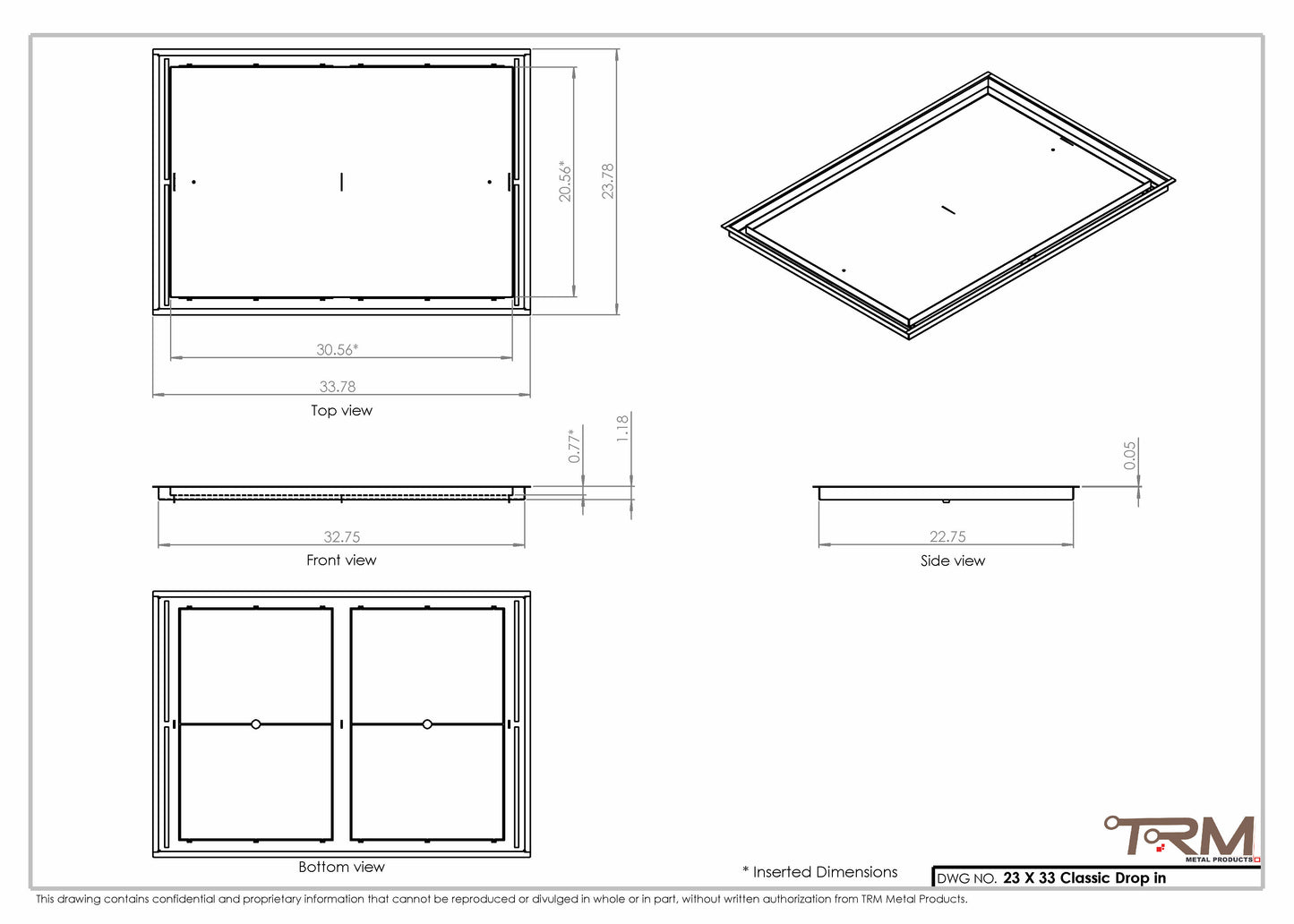 23x33 Classic Drop-in Air Vent, Flush Floor-Matching, All Metal, Floor Vent Cover
