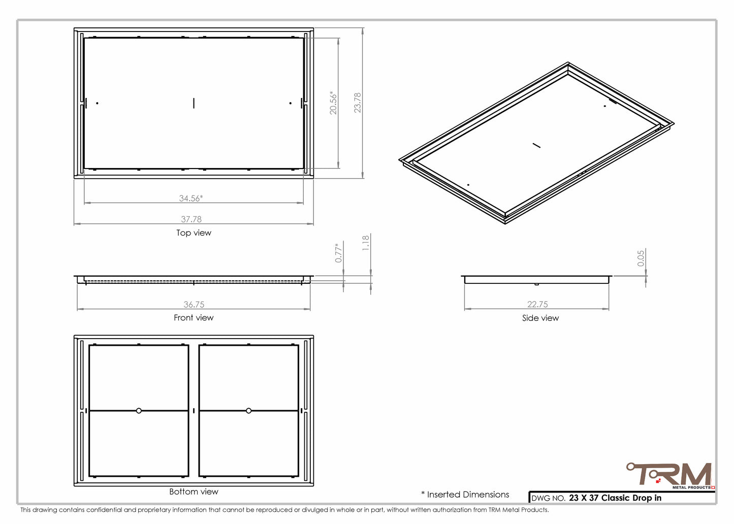 23x37 Classic Drop-in Air Vent, Flush Floor-Matching, All Metal, Floor Vent Cover