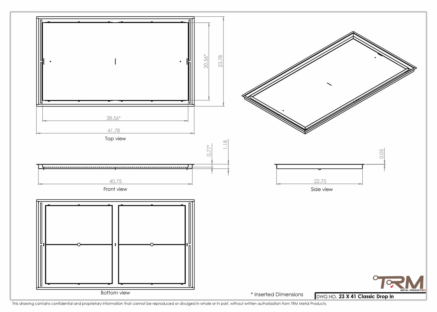 23x41 Classic Drop-in Air Vent, Flush Floor-Matching, All Metal, Floor Vent Cover