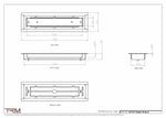 3x12.5 - Classic Drop-in Air Vent, Flush Floor-Matching, All Metal, Floor Vent Cover - TRM Metal  12.5x3