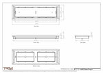 6.5x22 - Classic Drop-in Air Vent, Flush Floor-Matching, All Metal, Floor Vent Cover - TRM Metal  22x6.5