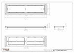 6.5x27 - Classic Drop-in Air Vent, Flush Floor-Matching, All Metal, Floor Vent Cover - TRM Metal  27x6.5