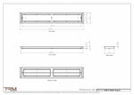 6x38.5 - Classic Drop-in Air Vent, Flush Floor-Matching, All Metal, Floor Vent Cover - TRM Metal  38.5x6