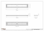 6x40.5 - Classic Drop-in Air Vent, Flush Floor-Matching, All Metal, Floor Vent Cover - TRM Metal  40.5x6