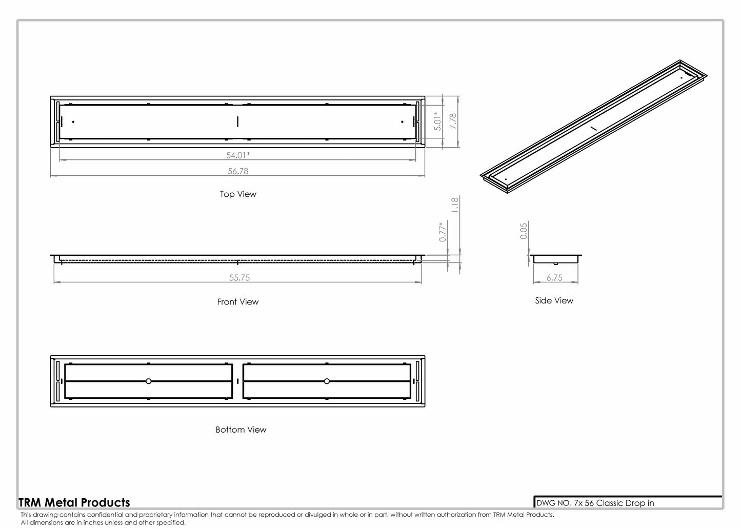 7x56 Classic Drop-in Air Vent, Flush Floor-Matching, All Metal, Floor Vent Cover for 7x56 air vent