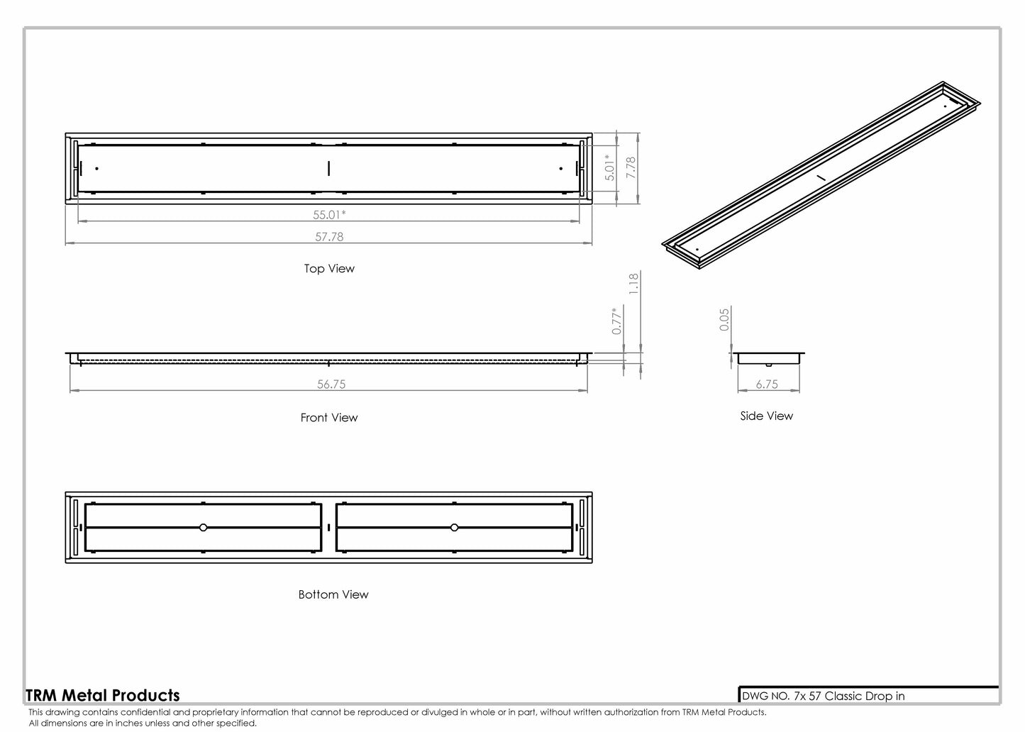 7x57 Classic Drop-in Air Vent, Flush Floor-Matching, All Metal, Floor Vent Cover for 7x57 air vent