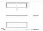 9.5x40.5 - Classic Drop-in Air Vent, Flush Floor-Matching, All Metal, Floor Vent Cover - TRM Metal  40.5x9.5