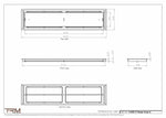 9.5x41.5 - Classic Drop-in Air Vent, Flush Floor-Matching, All Metal, Floor Vent Cover - TRM Metal  41.5x9.5