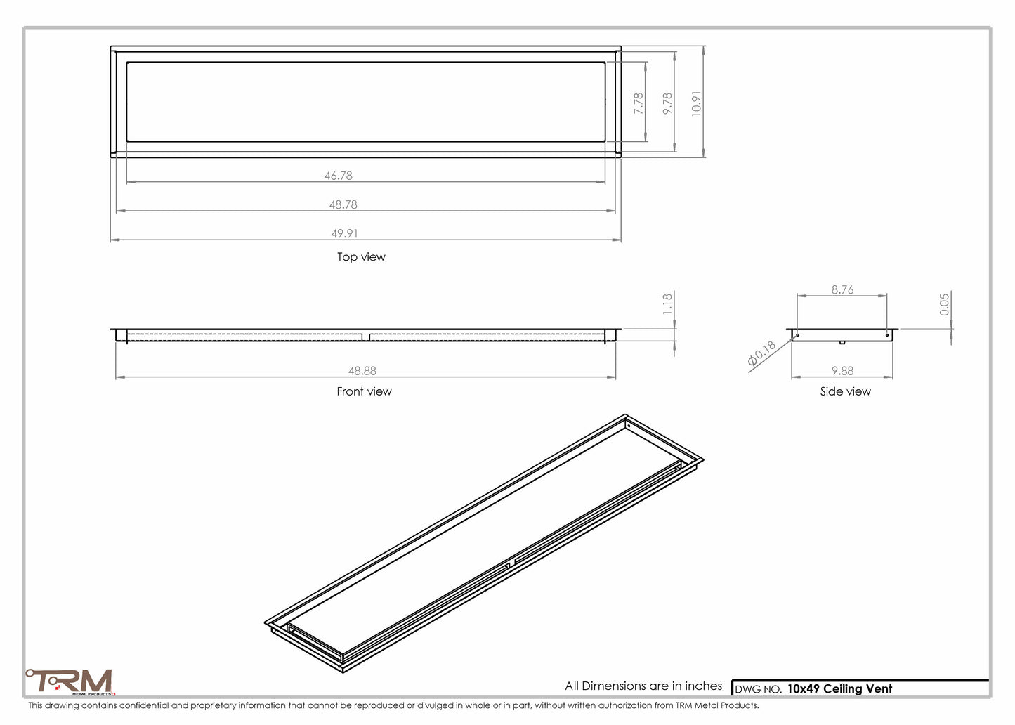 10x49-Modern-Ceiling-Vent Cover-TRM Metal- 49x10