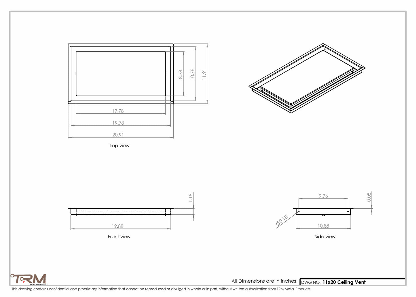 11x20-Modern-Ceiling-Vent Cover-TRM Metal- 20x11