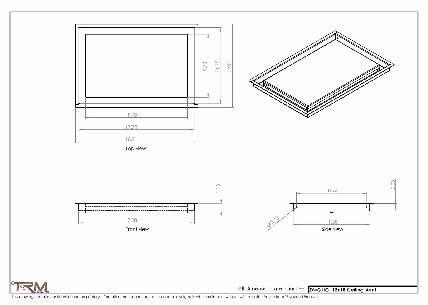 12x18-Modern-Ceiling-Vent Cover-TRM Metal- 18x12