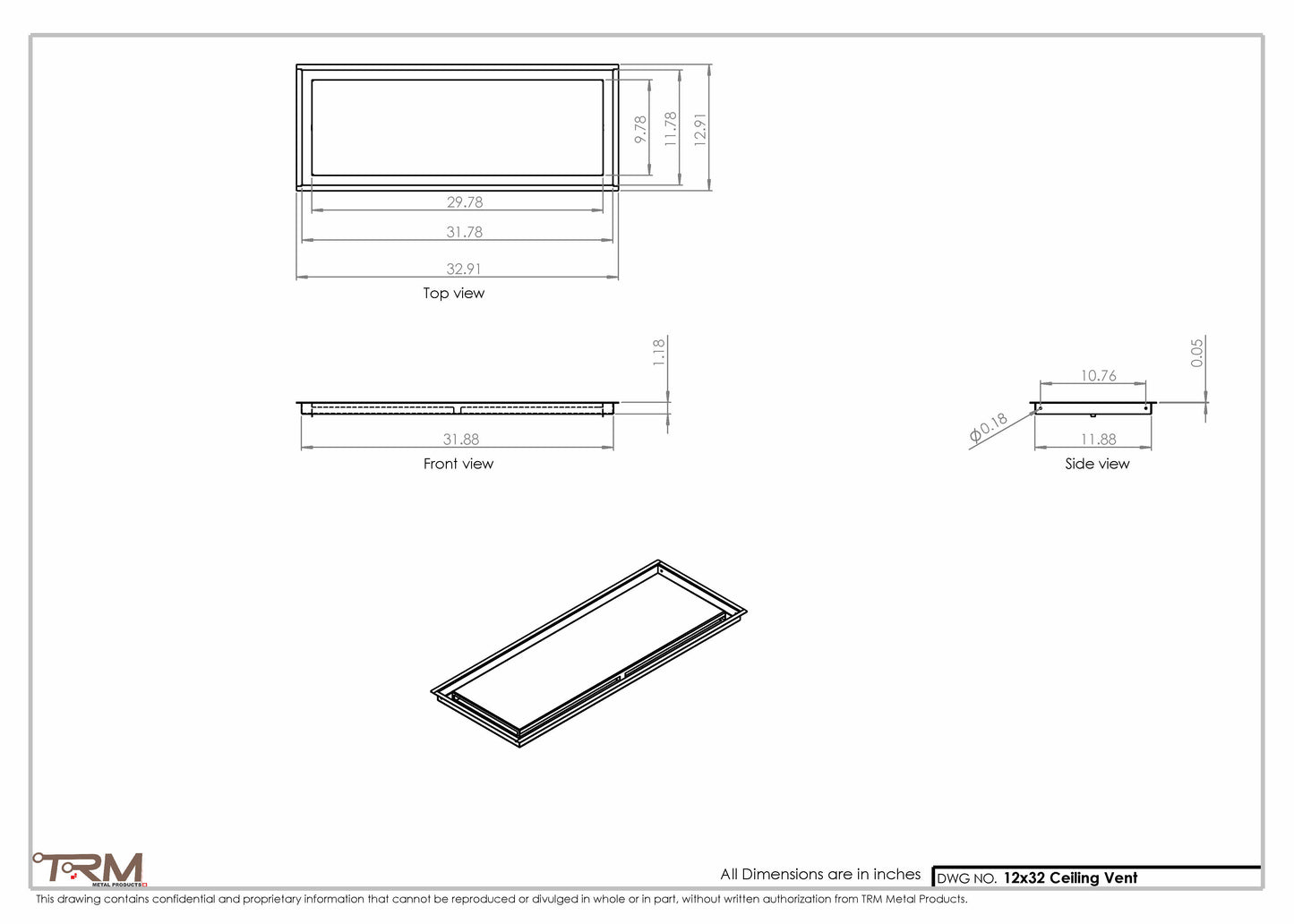 12x32-Modern-Ceiling-Vent Cover-TRM Metal- 32x12
