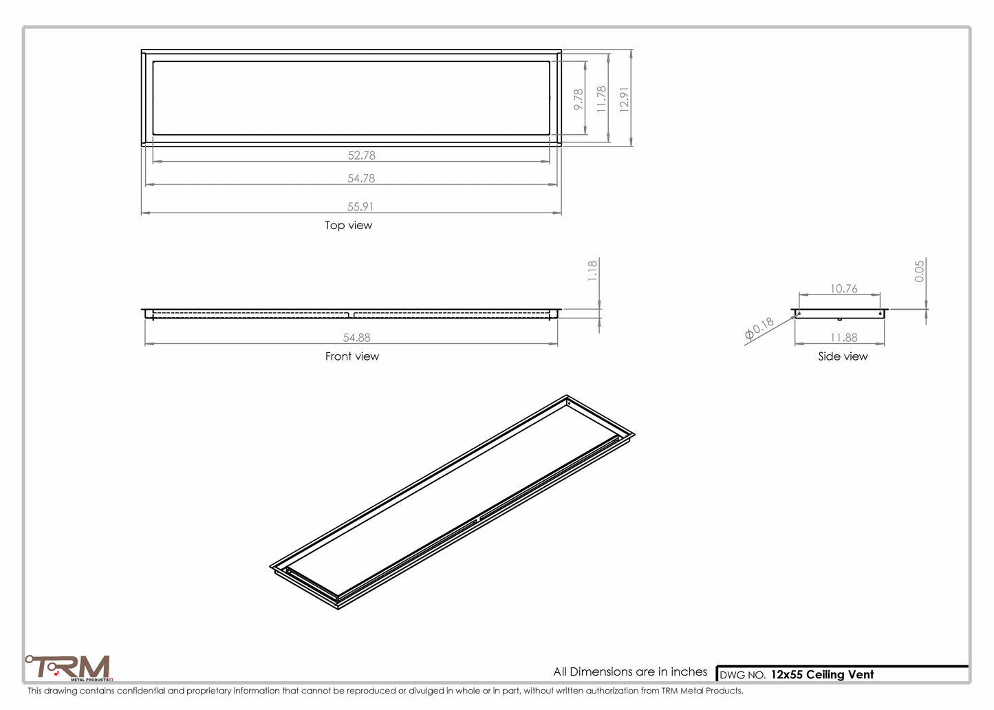 12x55-Modern-Ceiling-Vent Cover-TRM Metal- 55x12