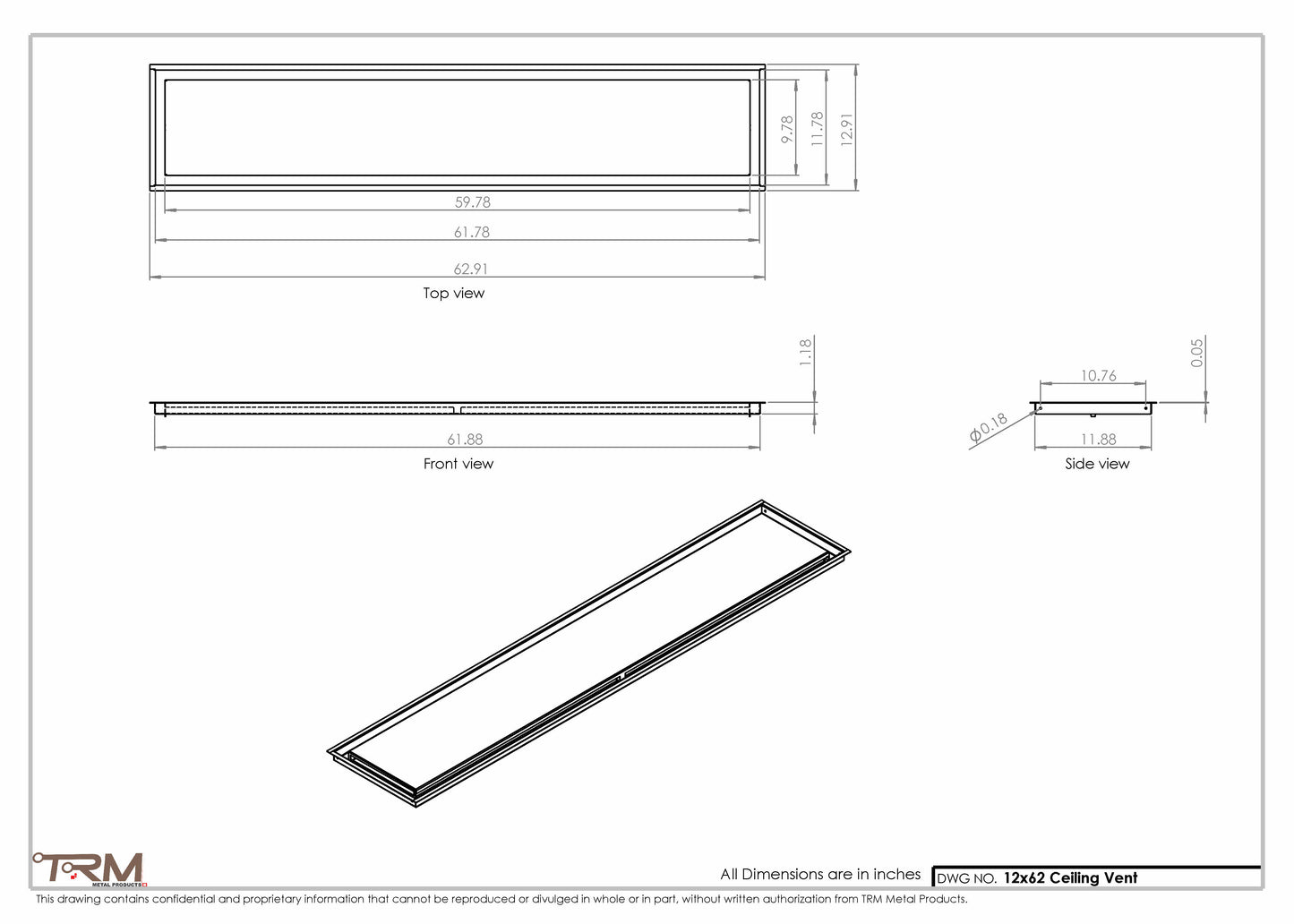 12x62-Modern-Ceiling-Vent Cover-TRM Metal- 62x12