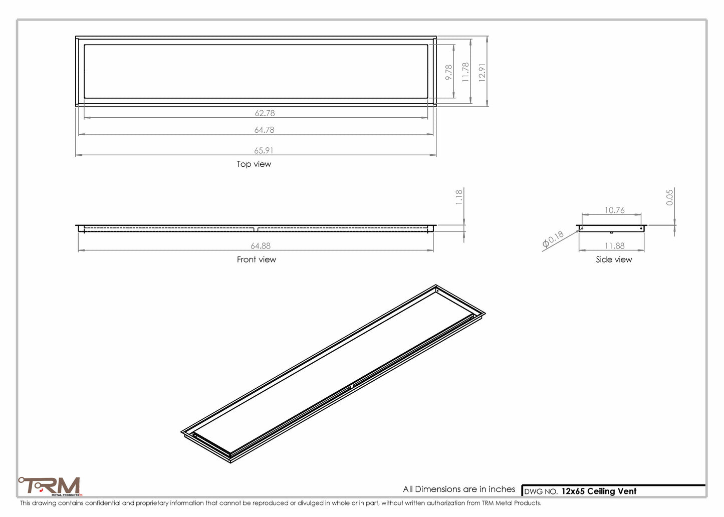 12x65-Modern-Ceiling-Vent Cover-TRM Metal- 65x12