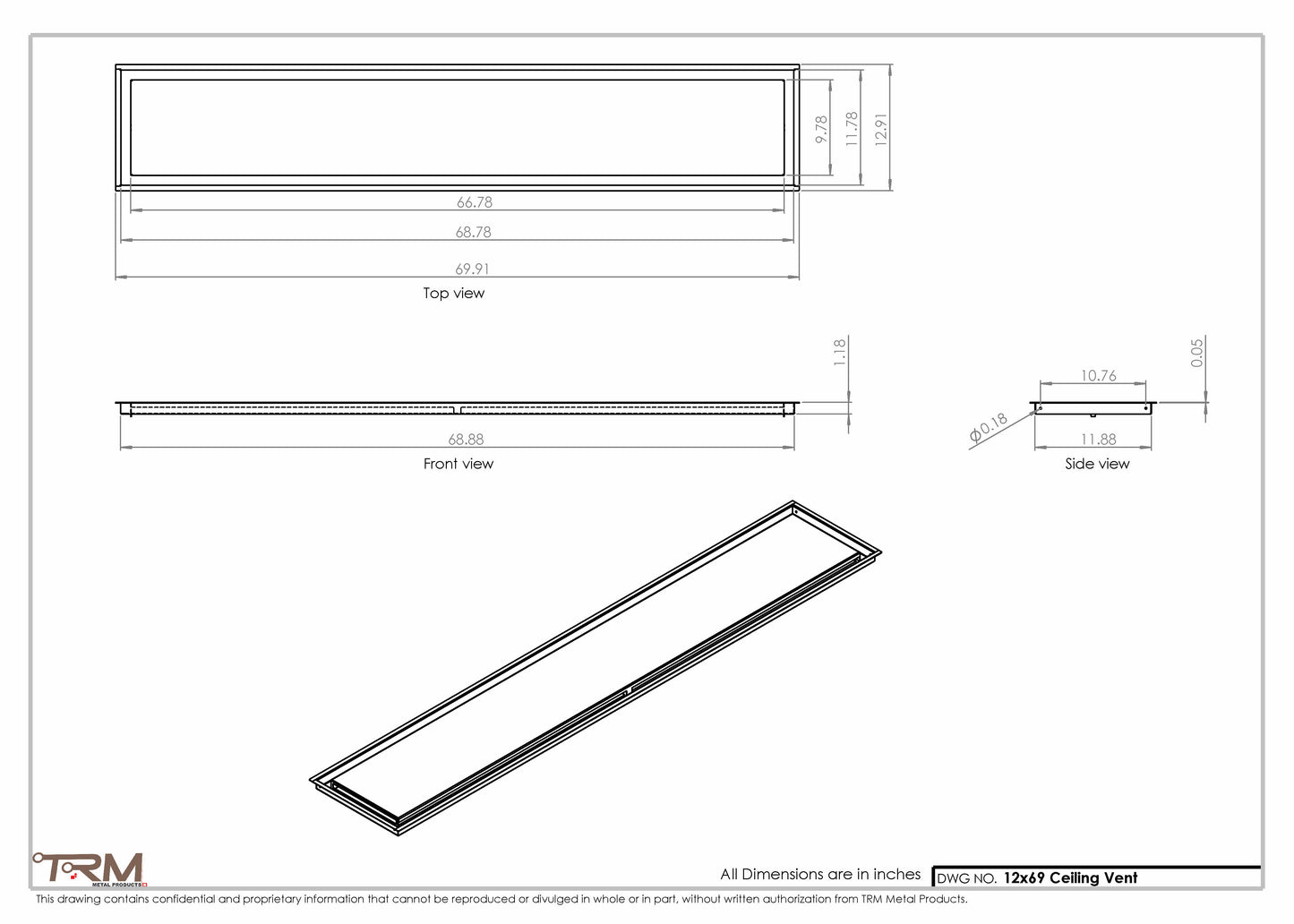 12x69-Modern-Ceiling-Vent Cover-TRM Metal- 69x12