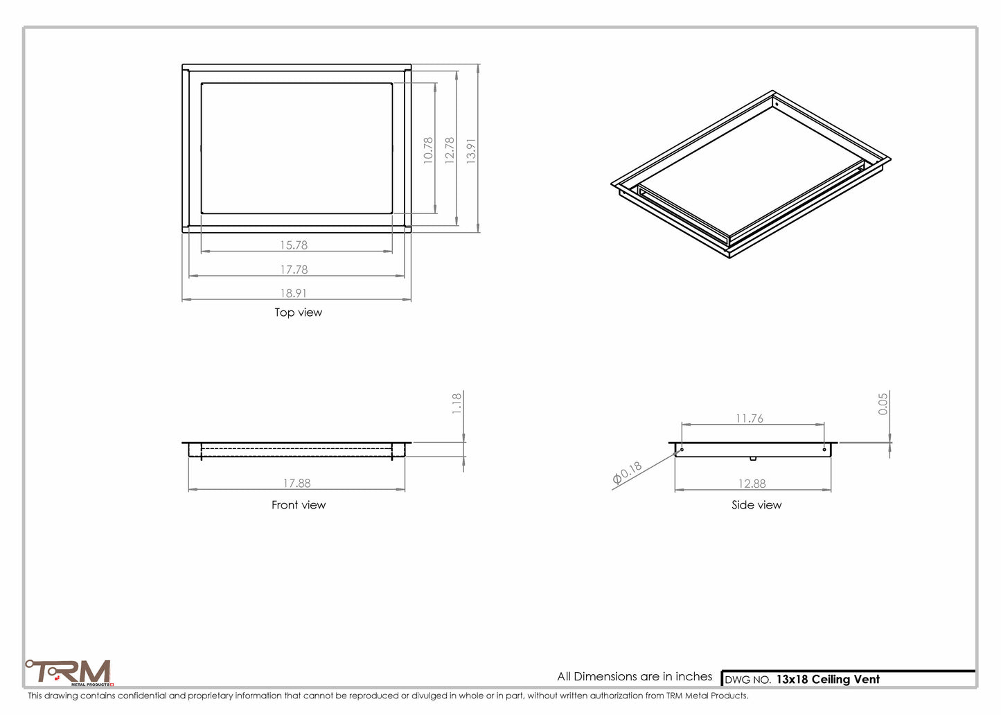 13x18-Modern-Ceiling-Vent Cover-TRM Metal- 18x13
