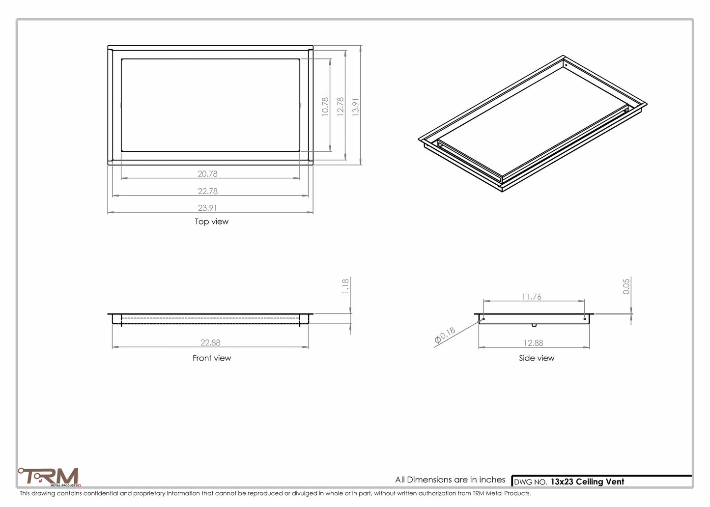 13x23-Modern-Ceiling-Vent Cover-TRM Metal- 23x13