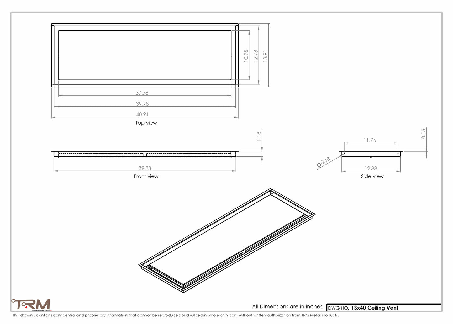 13x40-Modern-Ceiling-Vent Cover-TRM Metal- 40x13
