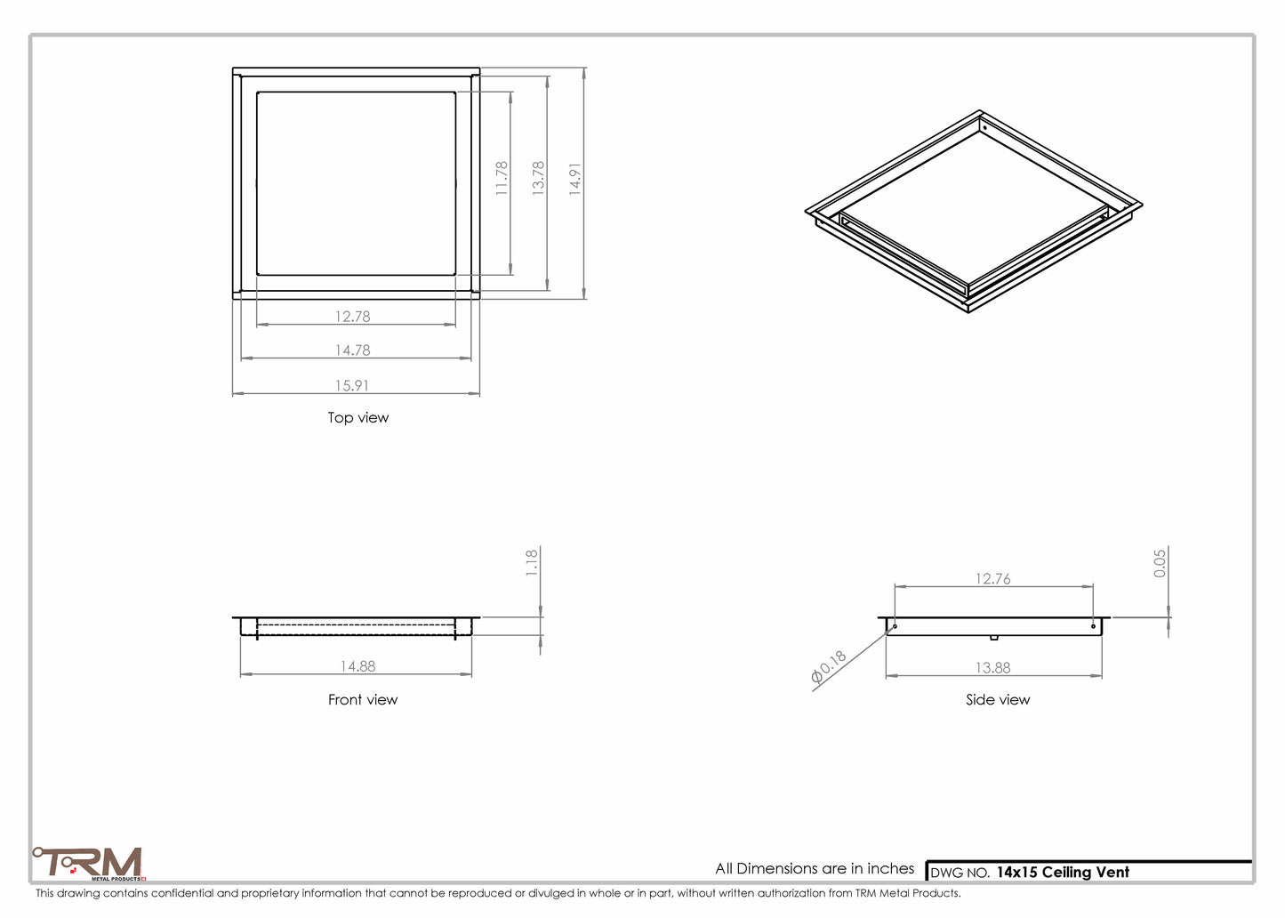 14x15-Modern-Ceiling-Vent Cover-TRM Metal- 15x14