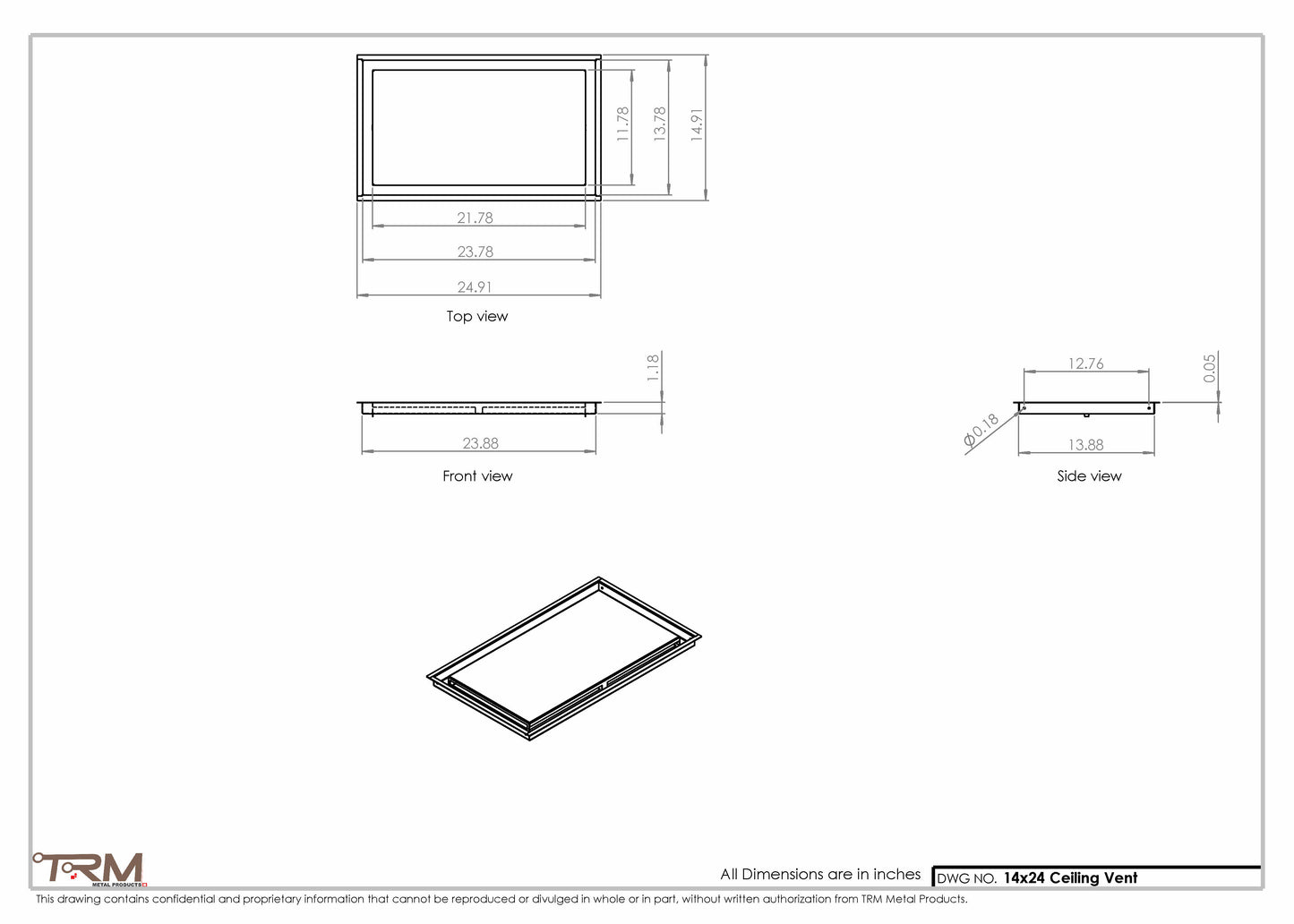 14x24-Modern-Ceiling-Vent Cover-TRM Metal- 24x14