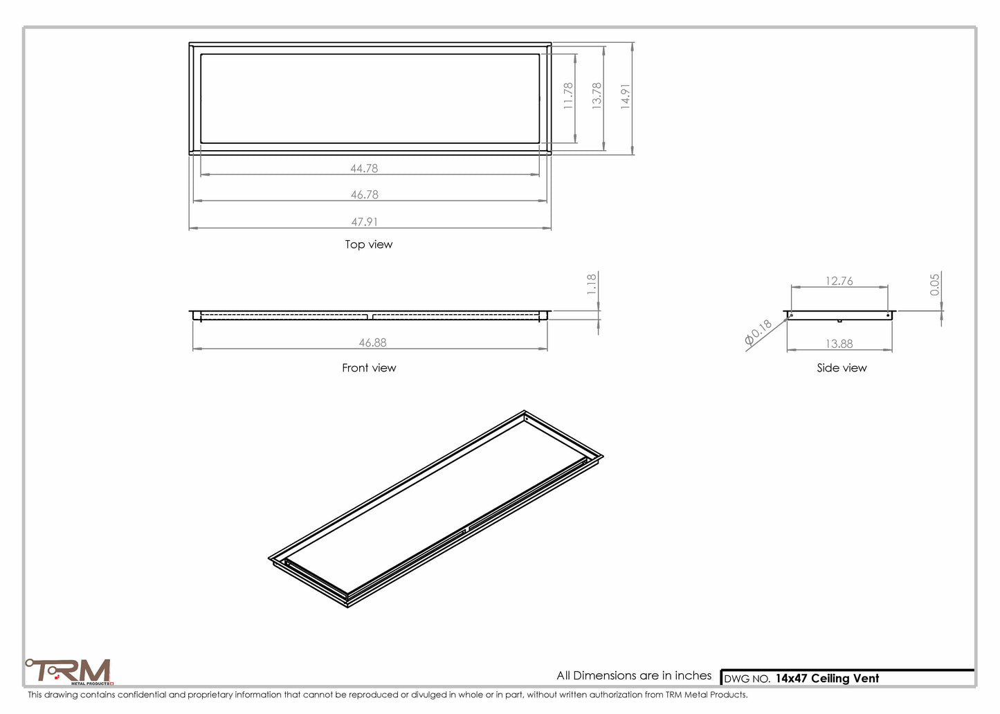 14x47-Modern-Ceiling-Vent Cover-TRM Metal- 47x14