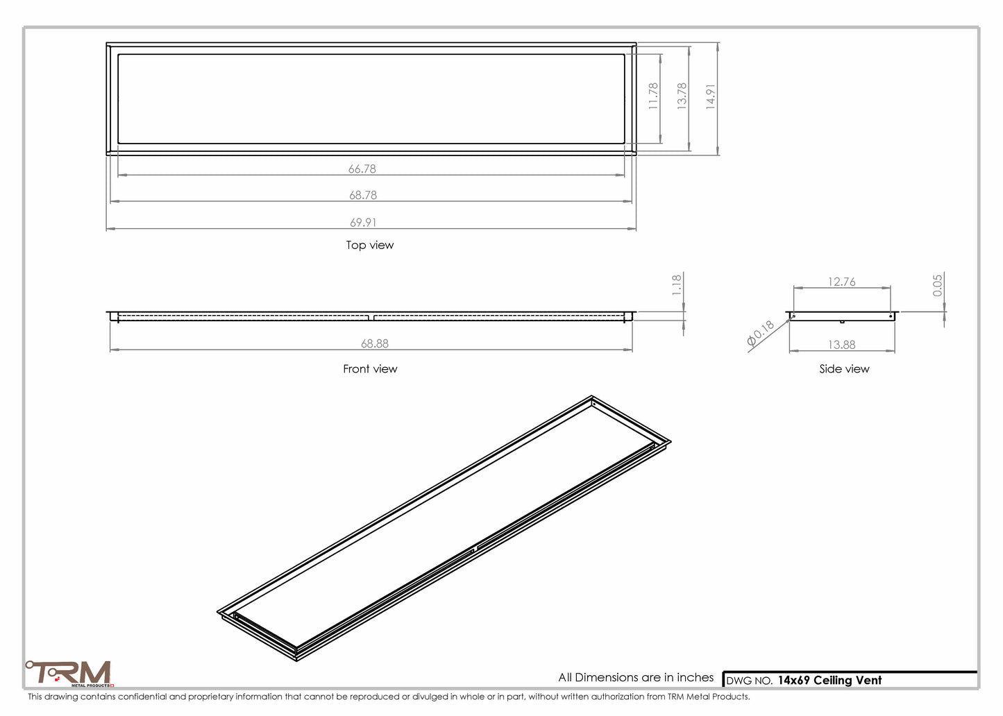 14x69-Modern-Ceiling-Vent Cover-TRM Metal- 69x14