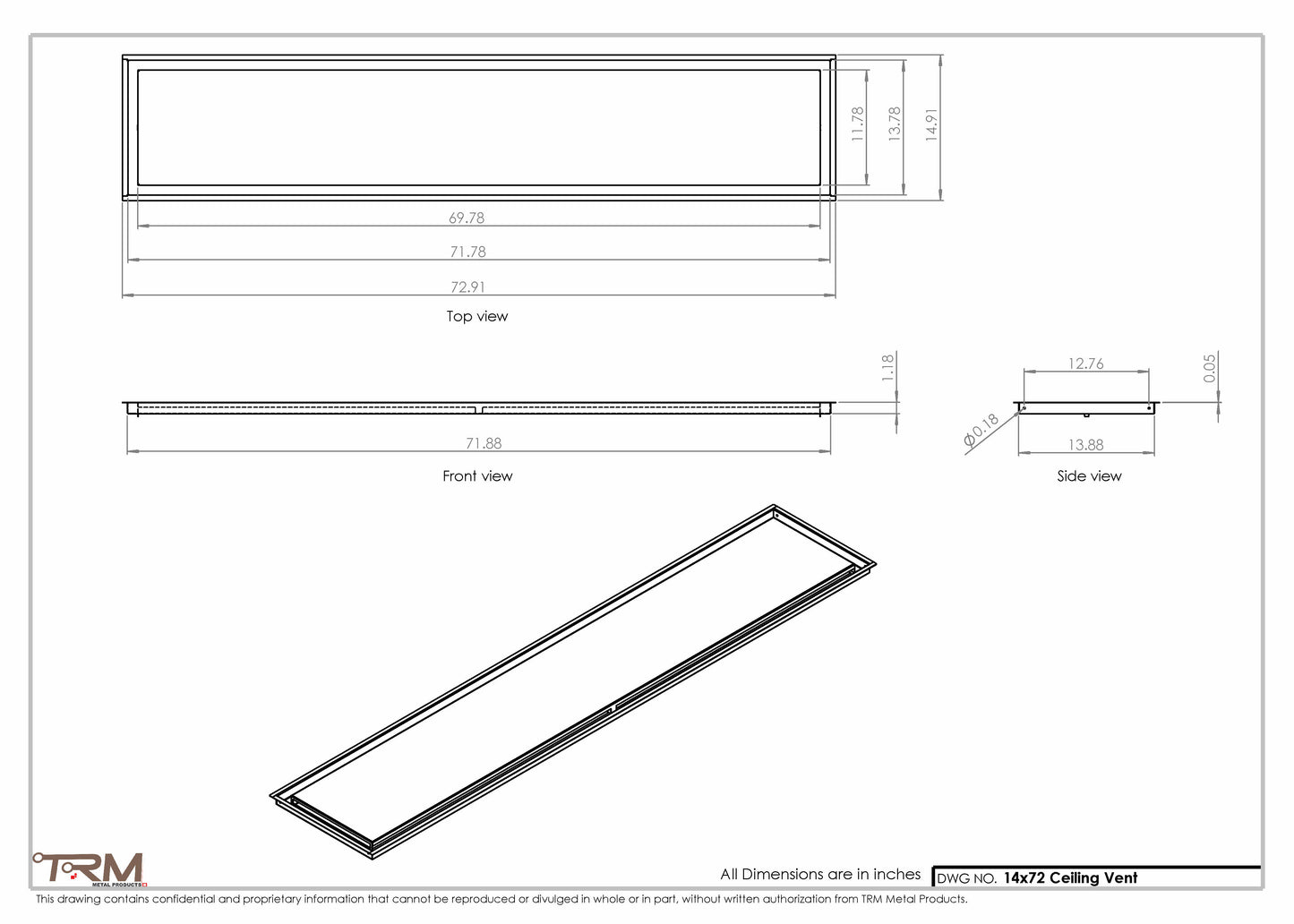 14x72-Modern-Ceiling-Vent Cover-TRM Metal- 72x14