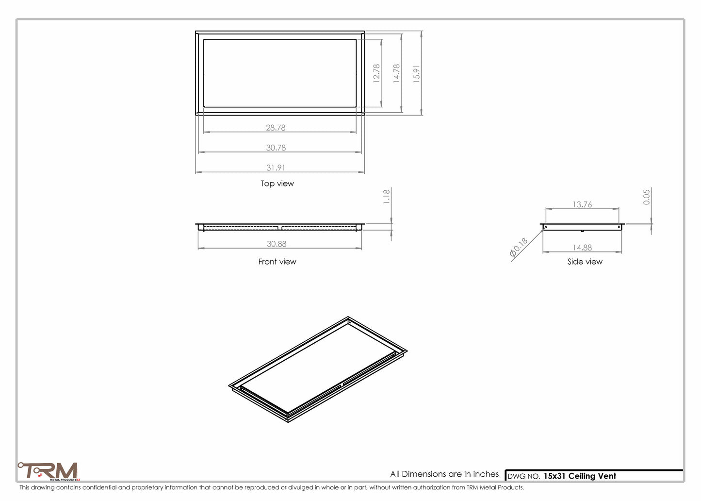 15x31-Modern-Ceiling-Vent Cover-TRM Metal- 31x15
