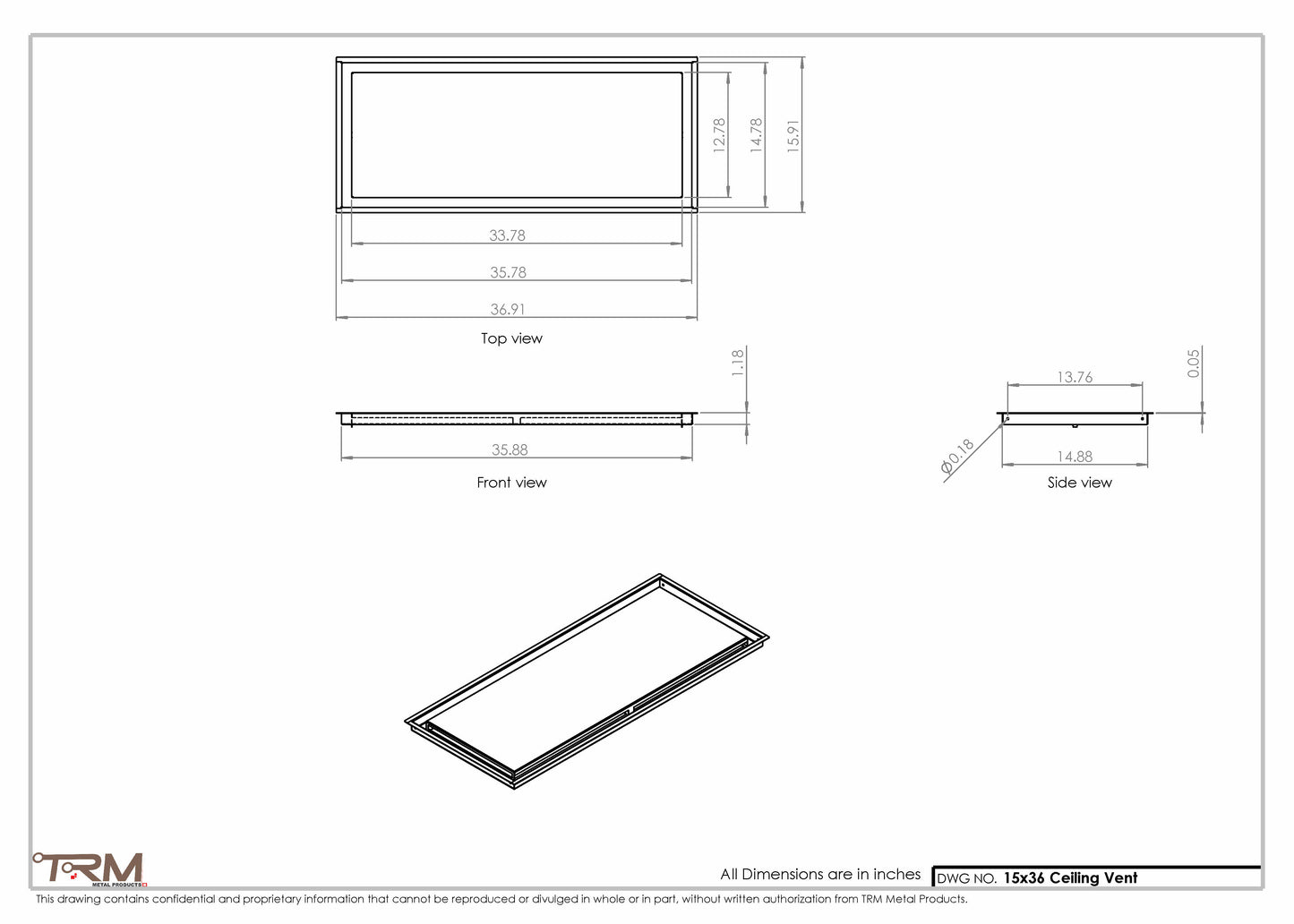 15x36-Modern-Ceiling-Vent Cover-TRM Metal- 36x15