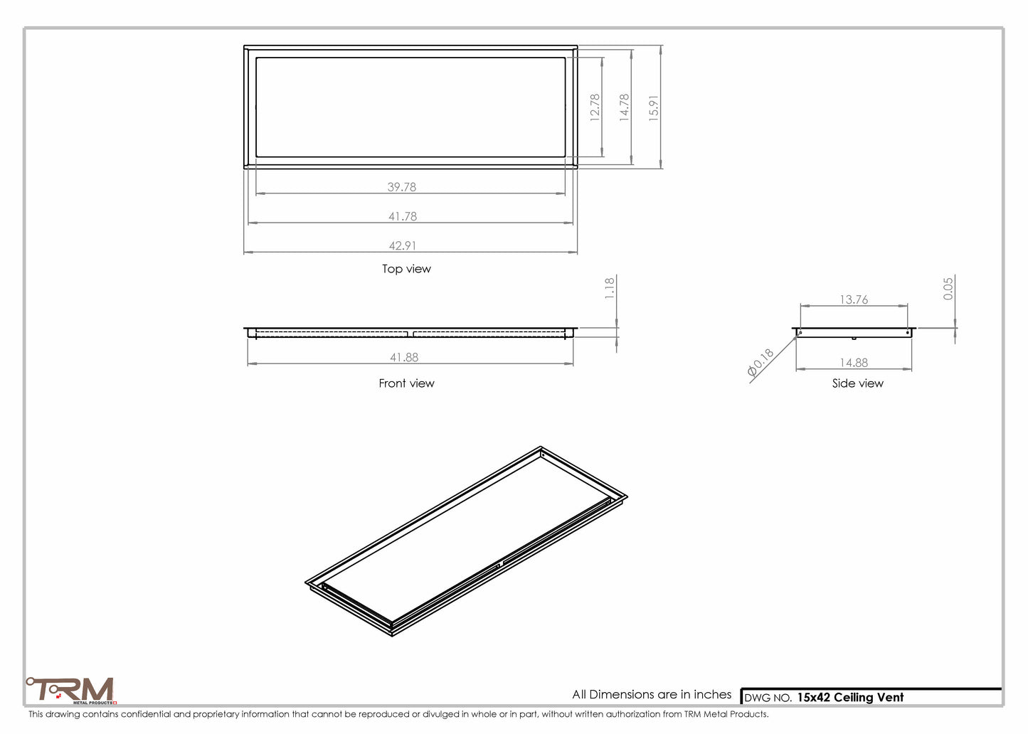 15x42-Modern-Ceiling-Vent Cover-TRM Metal- 42x15