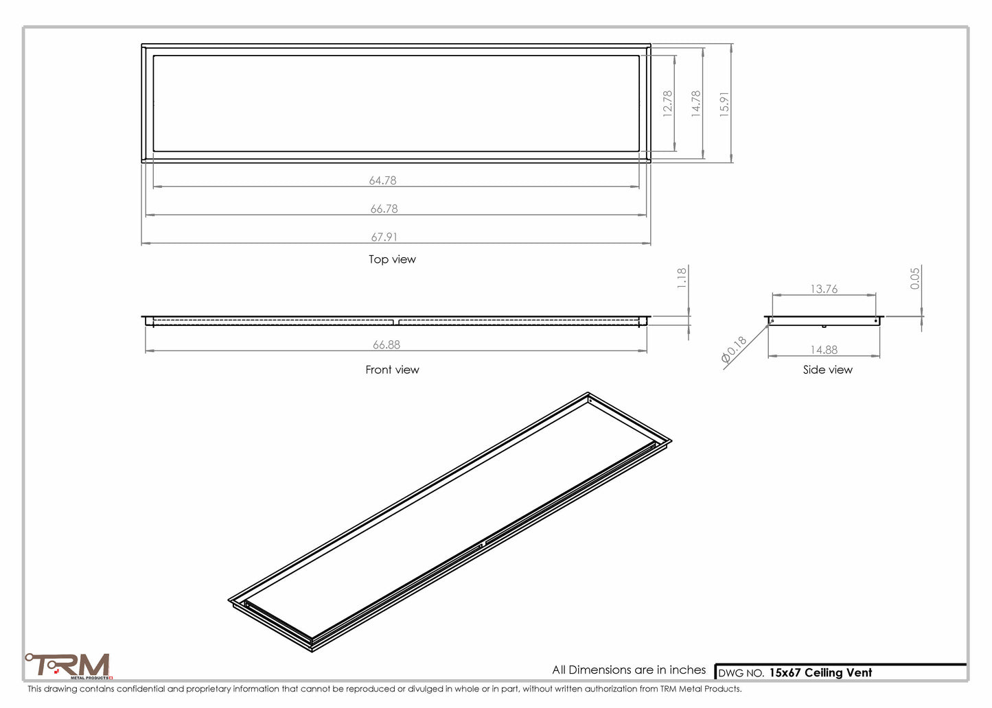15x67-Modern-Ceiling-Vent Cover-TRM Metal- 67x15